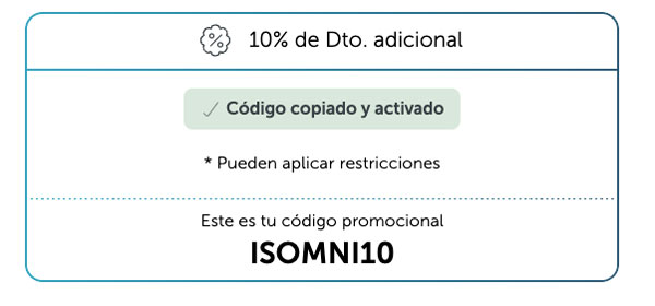 Ejemplo de un descuento de un código promocional y sus condiciones