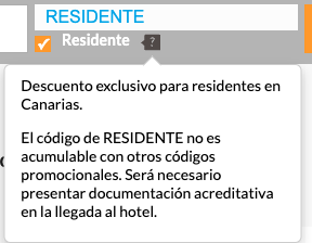 Condiciones oferta hoteles residente Canario