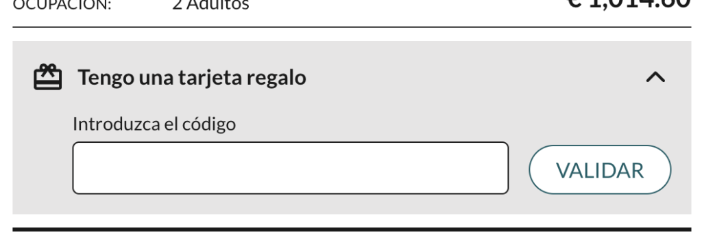 Descuento en la reserva gracias a la tarjeta regalo Dunas