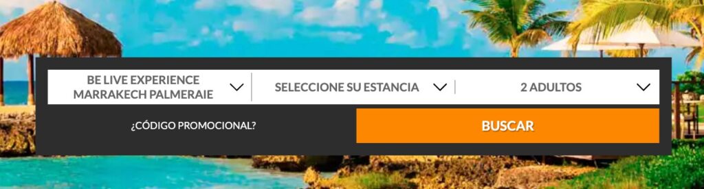 Dónde insertar el código promocional de Be Live Hotels en su web