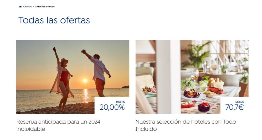 Ofertas disponibles en los hoteles Zafiro