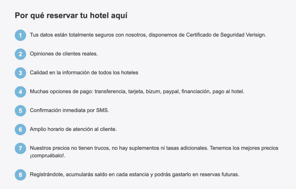 Porque reservar en la web de QueHoteles