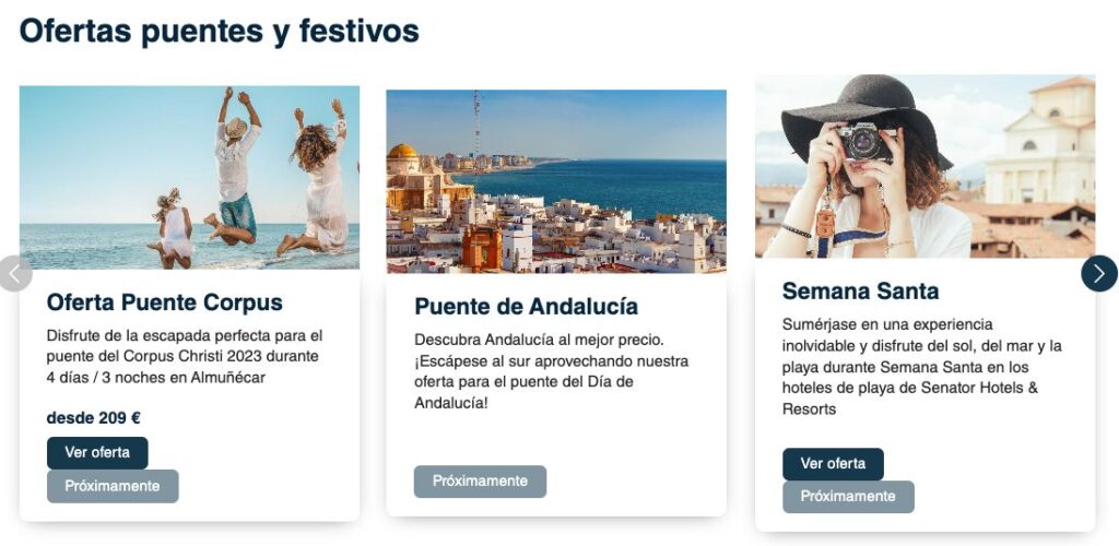 Promociones Puentes Festivos en los hoteles Senator