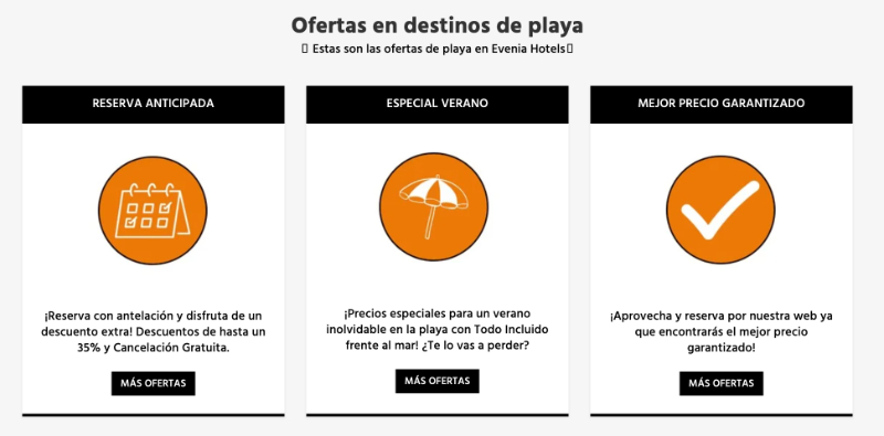 Promociones en hoteles de playa de Evenia