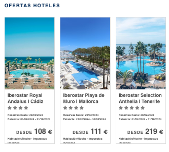 Ofertas en hoteles Iberostar