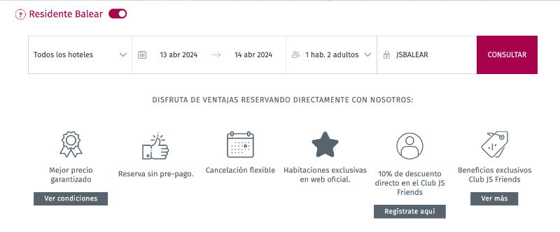 Descuento y ventajas de la web de JS Hotels