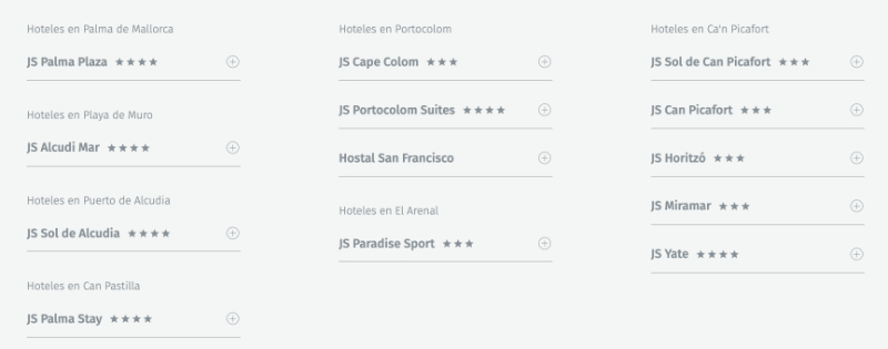 Hoteles de la cadena JS Hotels en Mallorca