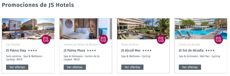 Promociones disponibles en los hoteles JS