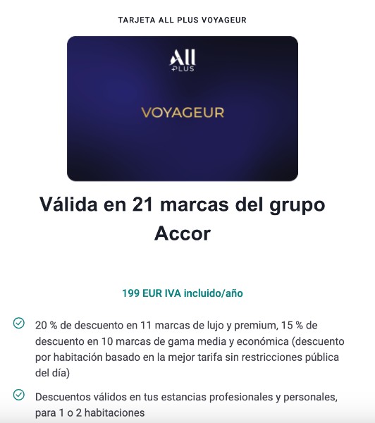 Tarjeta viajero all plus voyageur