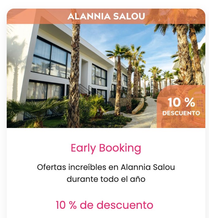 Descuento por reserva anticipada en Alannia Salou