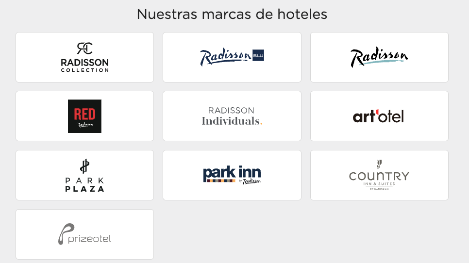 Marcas de hoteles en Radisson