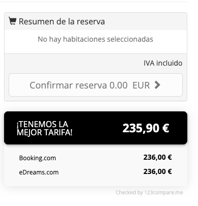 Mejor precio que en Booking