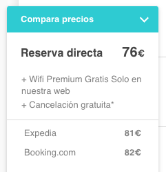 Mejores precios que Booking