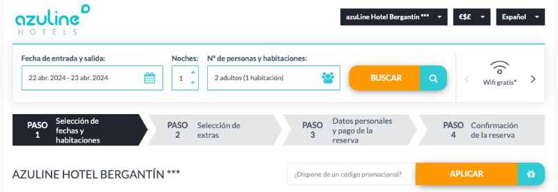 Paso aplicar código promocional de Azuline en su web