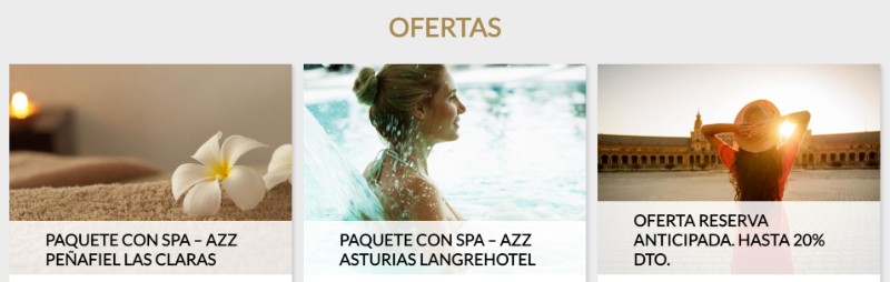 Ejemplos de promociones disponibles en Azz Hoteles