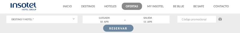 Cómo usar el código promocional en la web de Insotel Hotels