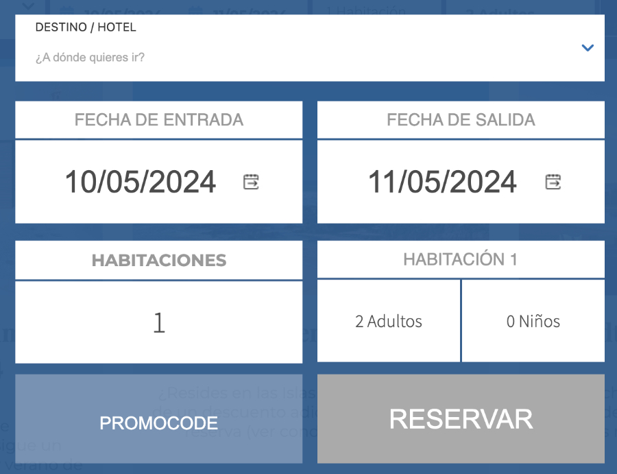 Buscador promocode VIK Hotels