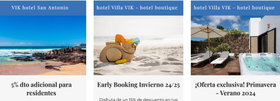 Ofertas disponibles hoteles VIK