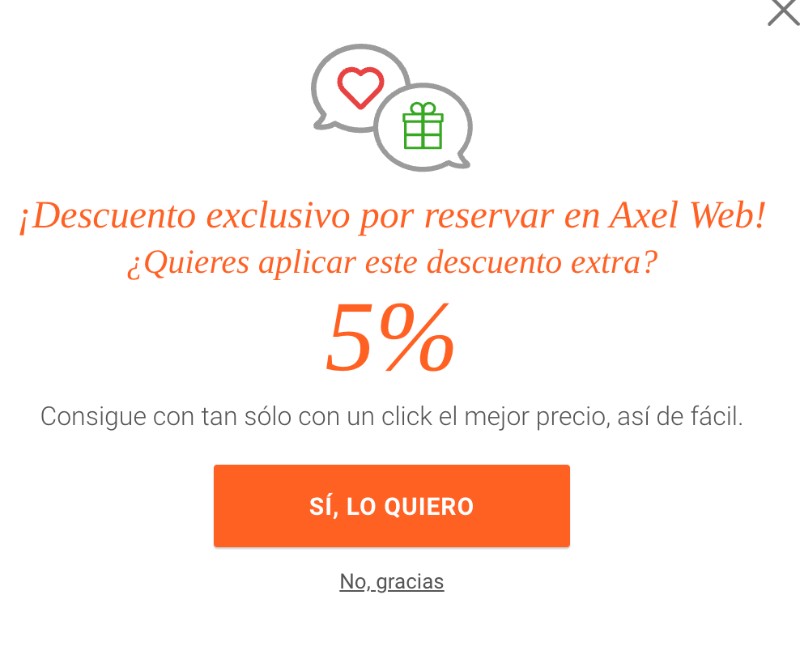 5% descuento en la web de Axel Hotels