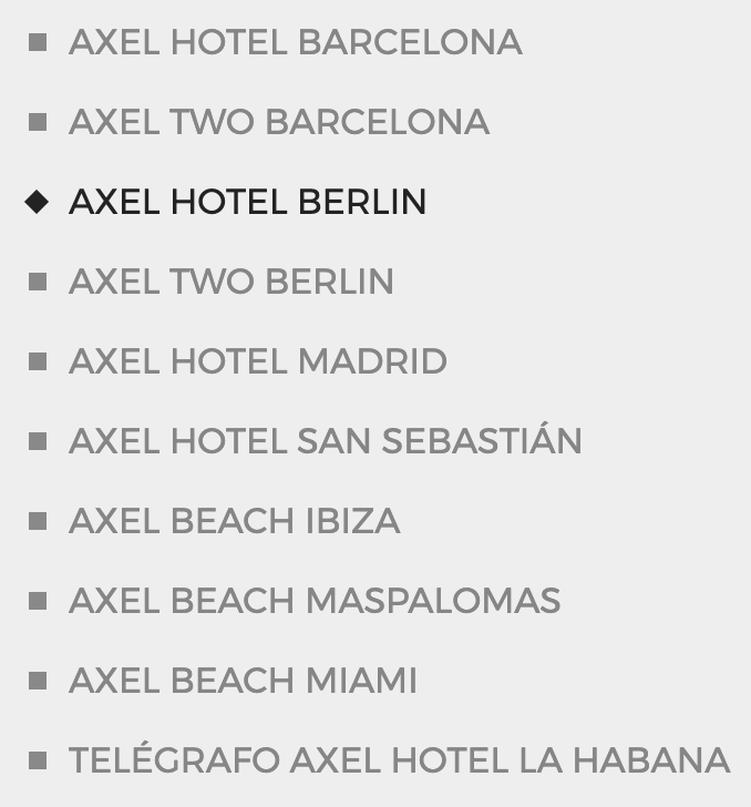 Todos los hoteles Axel