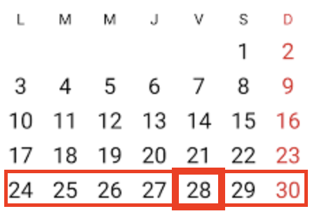 Calendario semana del Black Friday - 2025